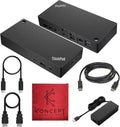 40AY0090US Lenovo Thinkpad Docking Station Dual Monitor - Supports 4K Display, Thinkpad Dock with 90W, HDMI, DP, USB C Cables - Lenovo Docking Station