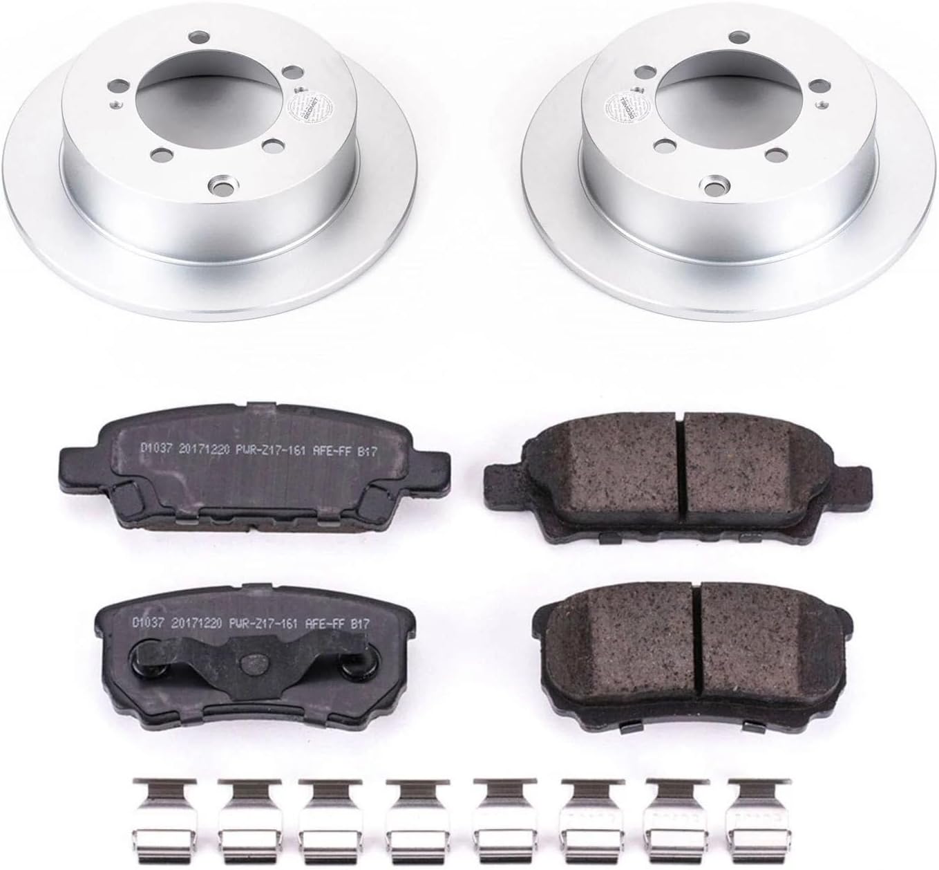 PowerStop Rear Brake Kit for Mitsubishi Lancer 2004-06 | Mitsubishi Outlander 2005-06 - Fully-Coated Disc Rotors with Z17 Ceramic Brake Pads Replacement, CRK1202