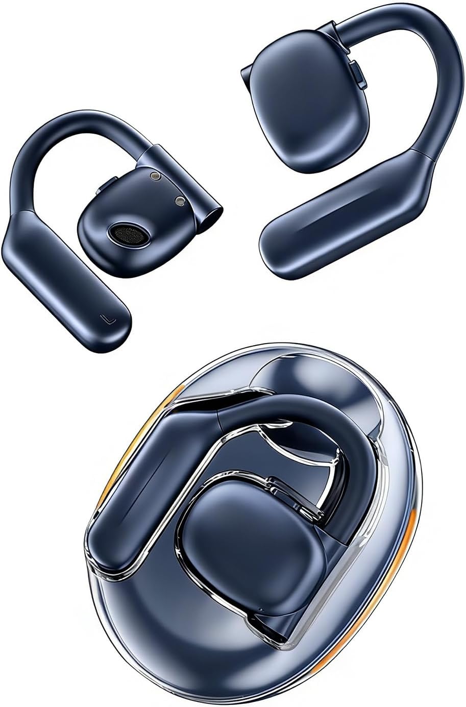 Open Ear Headphones Wireless Bluetooth 5.4 Open Ear Earbuds Wireless Headphones Bluetooth Touch Control Air Conduction Stereo Sound with 15.4mm Drivers Open Ear Headphones 80H Playtime Workout black
