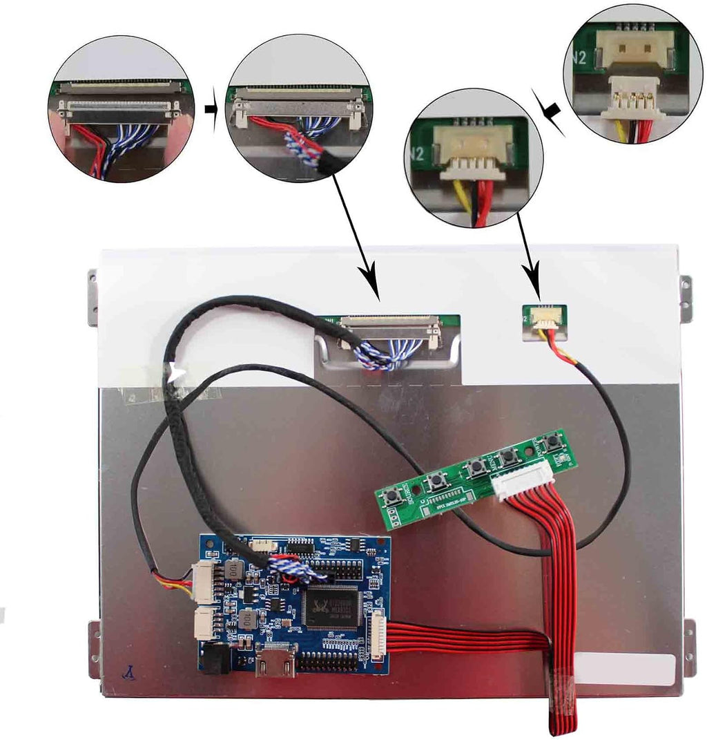 VSDISPLAY 10.4 Inch IPS 1024x768 LCD Screen 600Nits Display Panel with Audio LCD Controller Board VS-TY2660H-V661