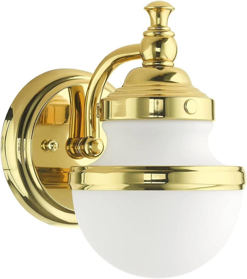 Livex Lighting1 Light Polished Brass Wall Sconce