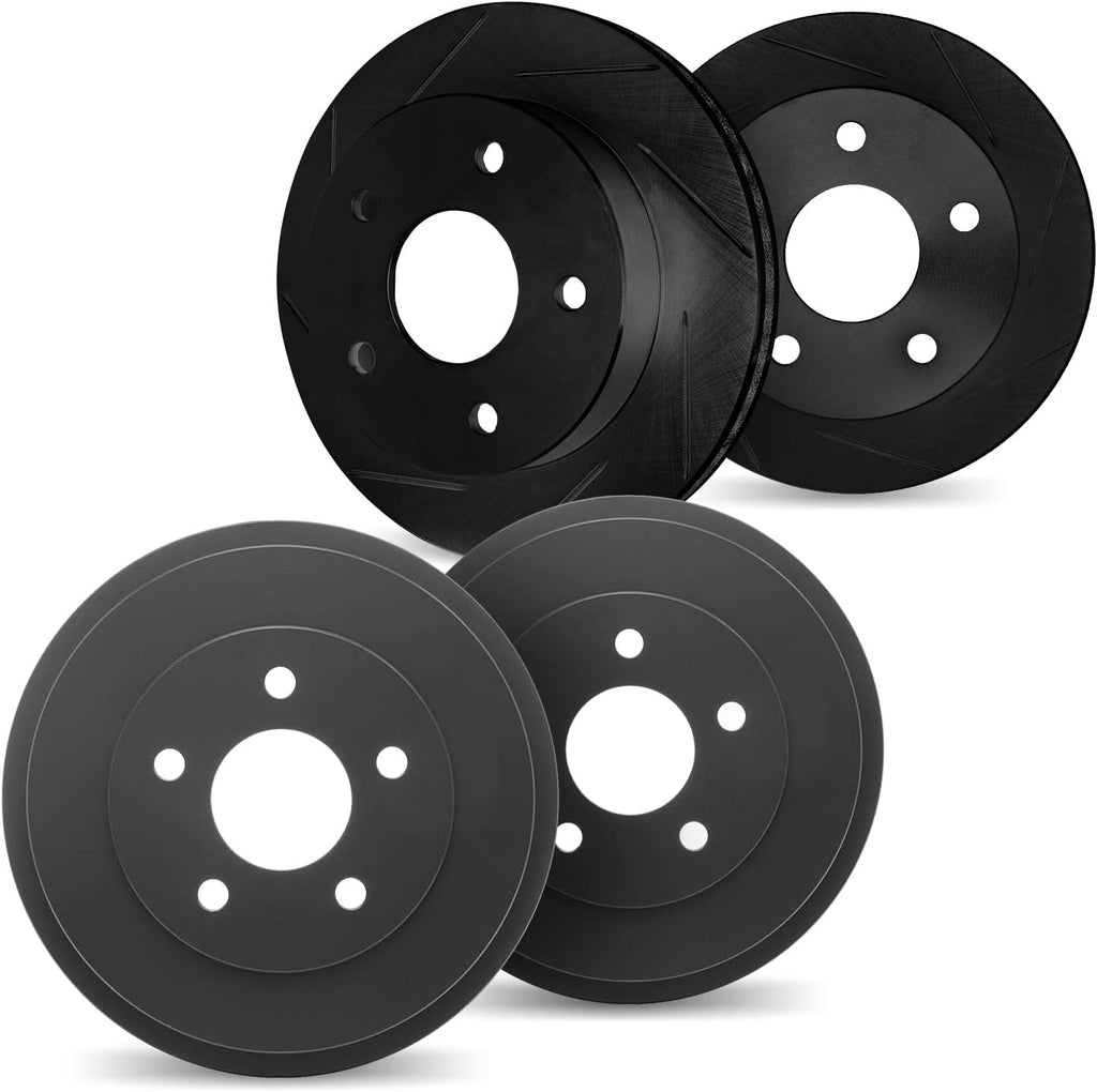 Dynamic Friction Company Front and Rear Brakes and Rotors| Slotted Brake Rotors| Front and Rear Disc Brake Rotors| Fits 2004-2012 Ford EcoSport, 2005-2009 Ford Fiesta, 2011-2012 Ford Fiesta