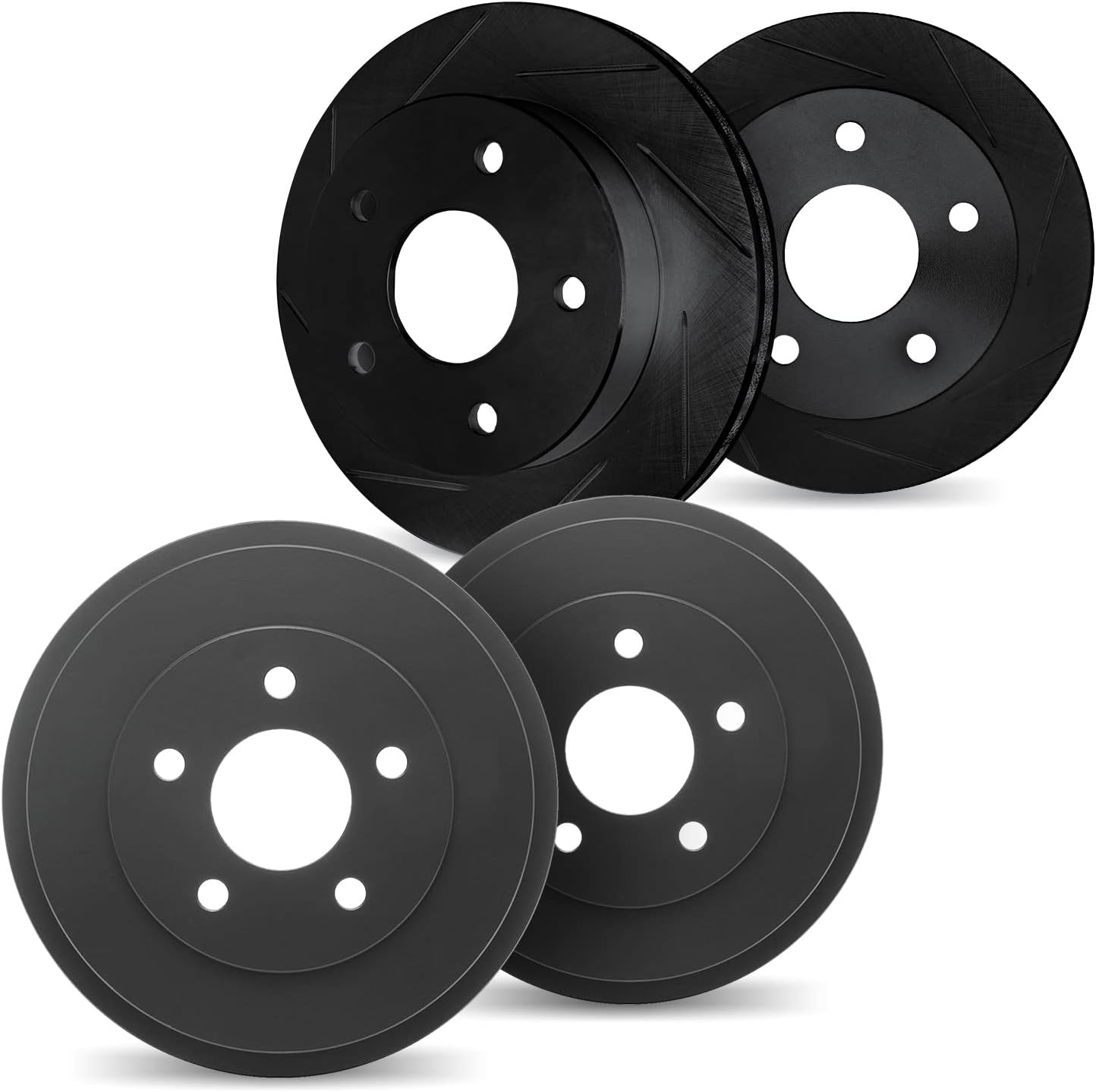 Dynamic Friction Company Front and Rear Brakes and Rotors| Slotted Brake Rotors| Front and Rear Disc Brake Rotors| Fits 2004-2012 Ford EcoSport, 2005-2009 Ford Fiesta, 2011-2012 Ford Fiesta