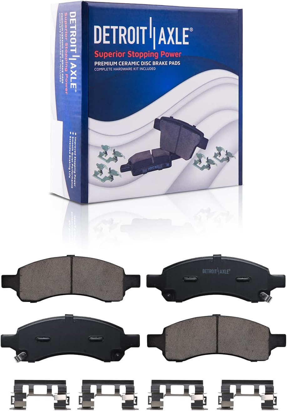 Detroit Axle - Front Brake Kit for GMC Acadia Limited Buick Enclave Chevrolet Traverse Saturn Outlook Disc Brake Rotors Ceramic Brakes Pads Replacement : 12.8' inch Brake Rotors
