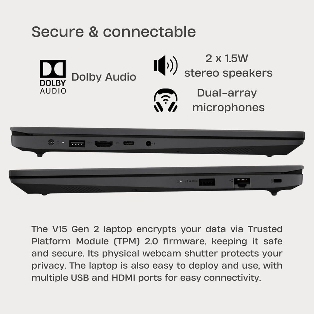 Lenovo Laptop Computer for Business and Home Student Study, 15.6' FHD, Intel Dual Core Processor, 16GB DDR4 RAM, 512GB PCIe SSD, WiFi 6, Bluetooth 5.2, HDMI, Type-C, Ethernet, Black