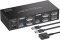 8K Dual Monitor Displayport KVM Switch 2 Monitors 2 Computers 4K 144Hz DP KVM Switcher USB3.0 Selector 2 PC Share Keyboard Mouse(AU Power Adapter)