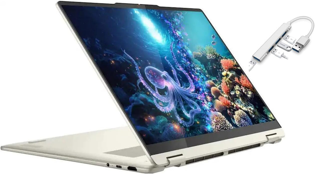 Lenovo Yoga 7 2-in-1 Copilot+ PC 16' WUXGA Touchscreen Laptop|AMD Ryzen AI 5 340|AMD Radeon 840M|Fingerprint|Backlit| 16GB RAM DDR5 | 512GB SSD | Windows 11 Home | Bundle with USB 3.0 Hub