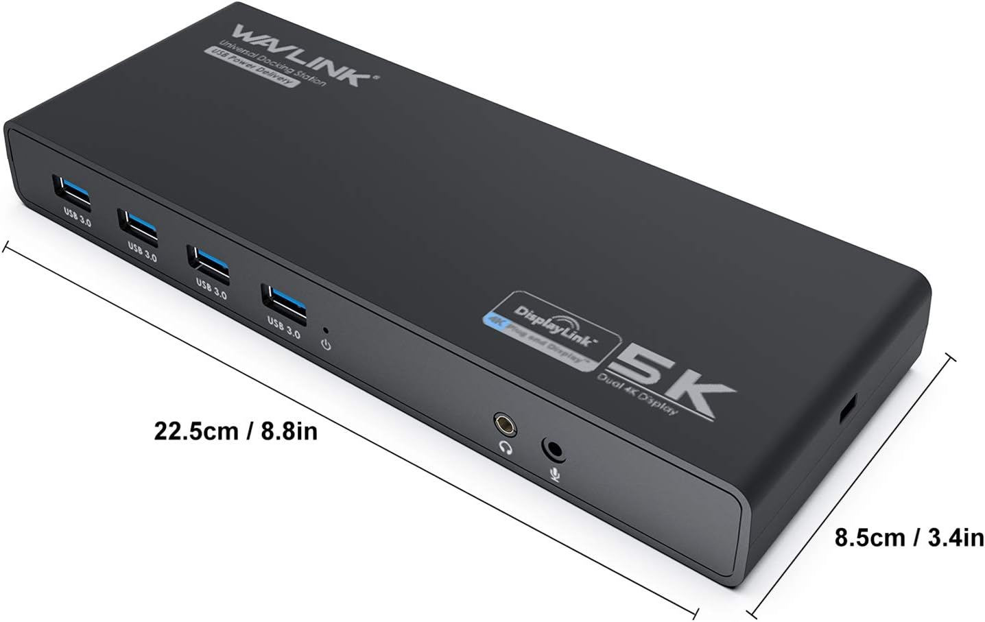 WAVLINK Universal Displaylink Docking Station Dual Monitor with 65W PD Charging for Laptop Windows/Mac, MacBook Neo/Air/Pro, Dock- Dual HDMI/DisplayPort, Gigabit Ethernet, 6 USB 3.0, Audio/Mic