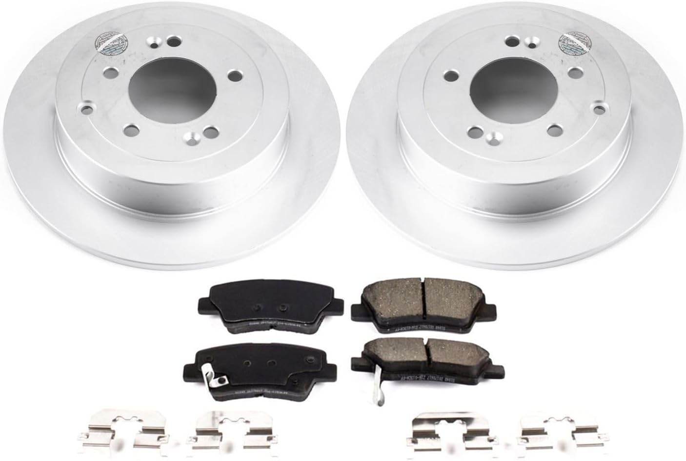 PowerStop Rear Brake Kit for Hyundai Tucson 2016-18 | Kia Sportage 2017-22 - Fully-Coated Disc Rotors with Z17 Ceramic Brake Pads Replacement, CRK7729