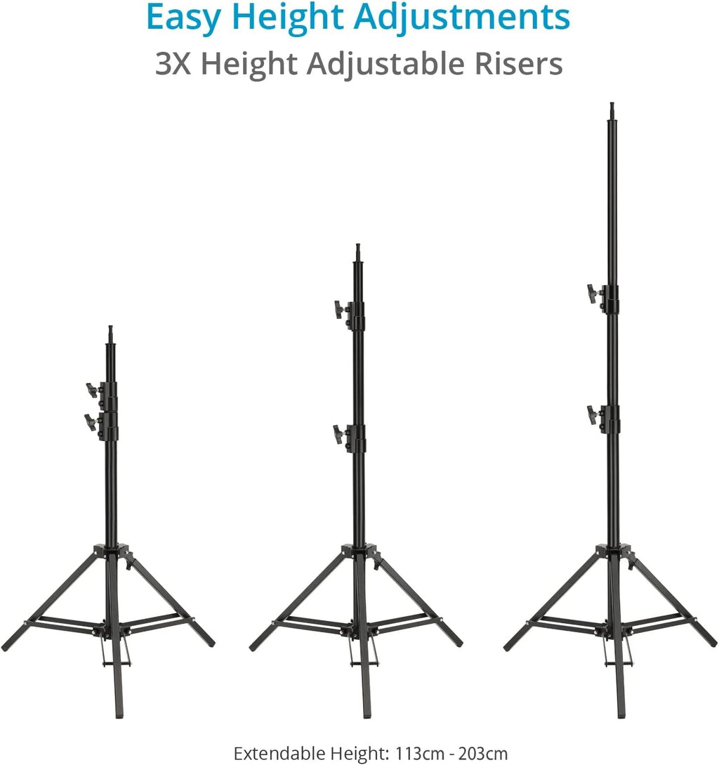 PROAIM Alpha Mobile Workstation: Height Adjustable Stand with 5/8 Baby Pin Mount, Monitor Mount, Wheel Set, Laptop & Accessory Tray. for Camera Operators, Photographers & Videomakers (TP-ALPA-02)