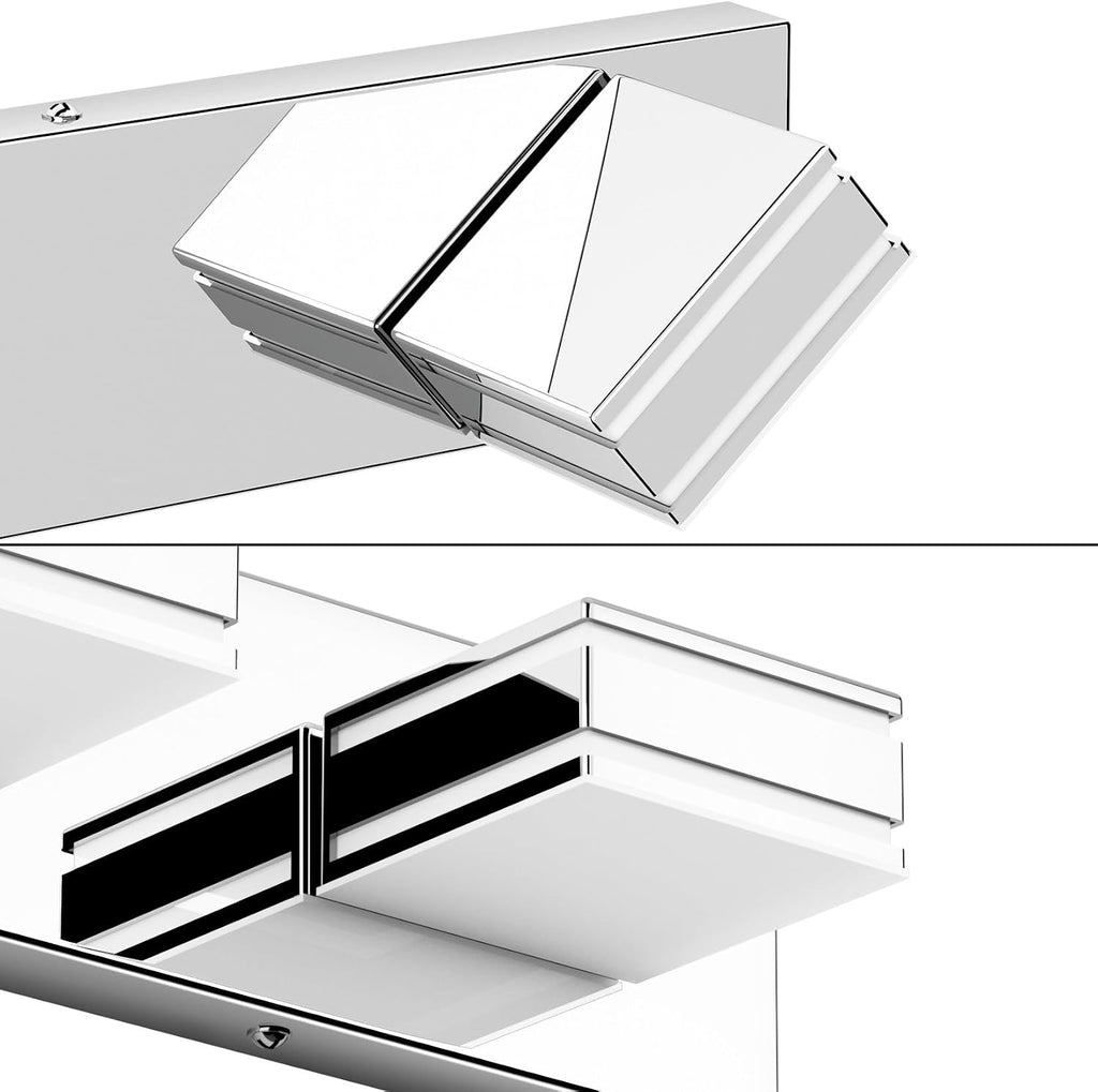 Ralbay Chrome Bathroom Vanity Light Fixtures 48inch 6-Light Acrylic Chrome Modern LED Bathroom Wall Vanity Lighting Fixtures Over Mirror