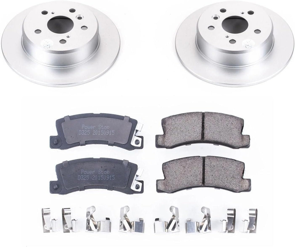 PowerStop Rear Brake Kit for Lexus RX300 1999-03 - Fully-Coated Disc Rotors with Z17 Ceramic Brake Pads Replacement, CRK6784