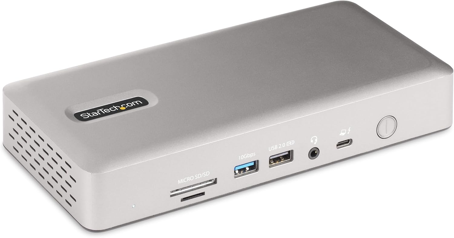 StarTech.com Thunderbolt 4 Dock - Dual 4K MacBook Pro and M4 Air, Quad Monitor 4K Windows, 16 Port 40Gbps Laptop Docking Station with 100W Charging, 2 x HDMI, 2 x DisplayPort (132N-TB4USB4DOCK)