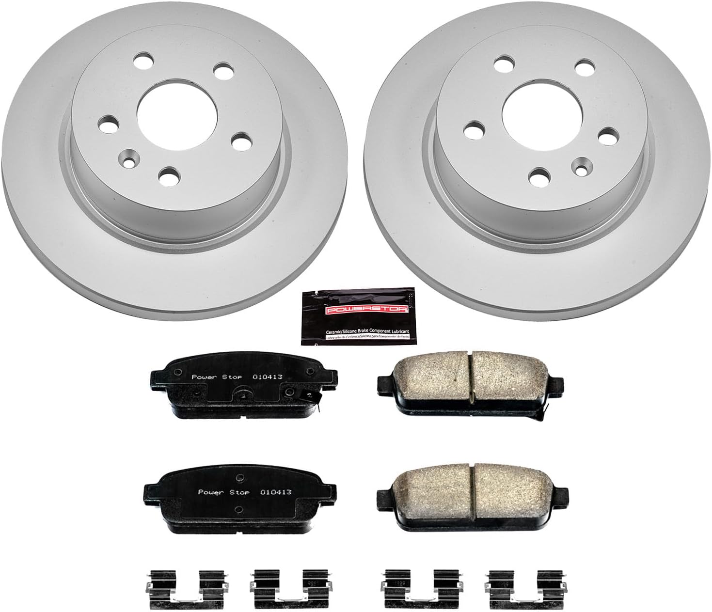 PowerStop Rear Brake Kit for Buick Encore 2013-17 |Chevrolet Cruze 2011-15 |Cruze Limited 2016 |Sonic 2013-16 |Trax 2015-17 - Fully-Coated Disc Rotors with Z17 Ceramic Brake Pads Replacement, CRK5544