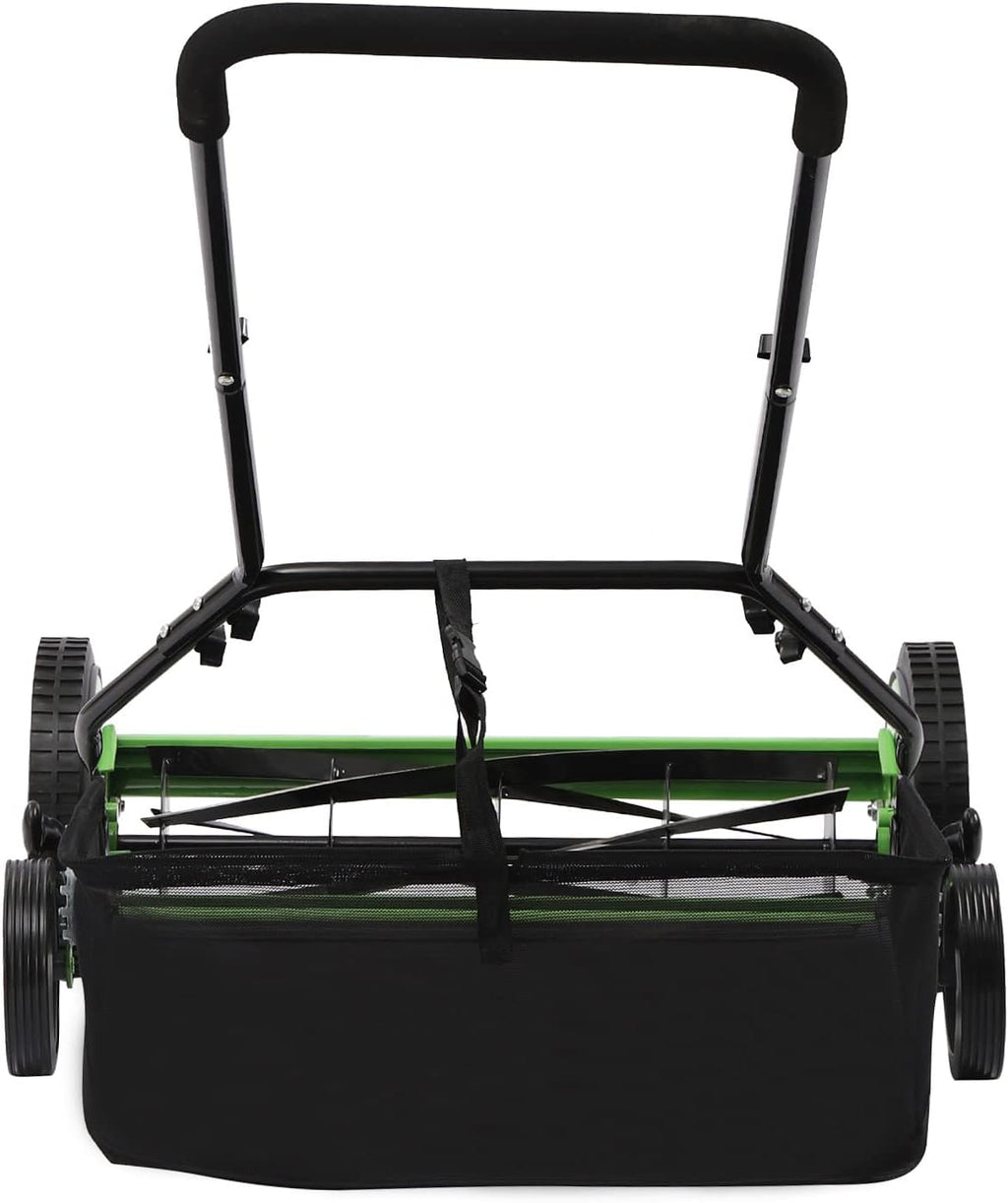 20 Inch 5-Blade Push Reel Lawn Mower with Grass Catcher Manual Push Mower with Adjustable Cutting Height 2.5 Inch Max, 4 Wheels Reel Mower for Small Area Yards (20 Inch)
