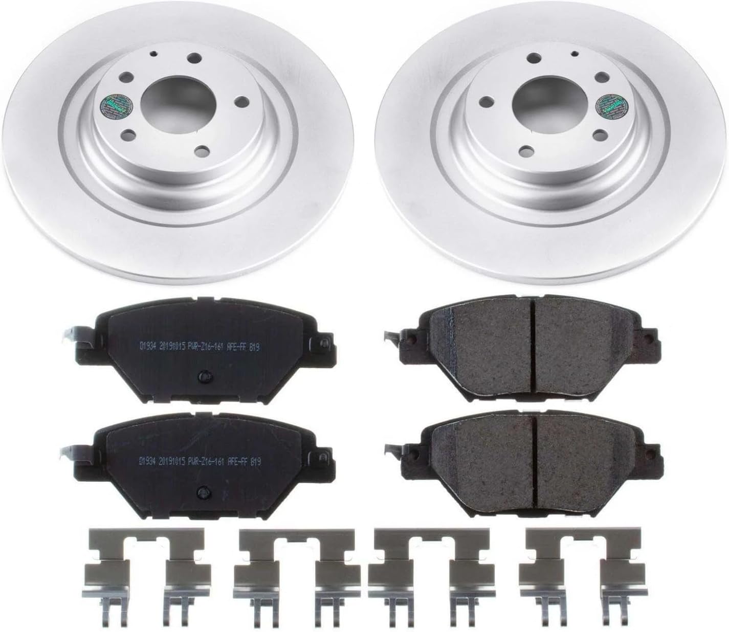PowerStop Rear Brake Kit for Mazda CX-9 2016-23 - Fully-Coated Disc Rotors with Z17 Ceramic Brake Pads Replacement, CRK7742