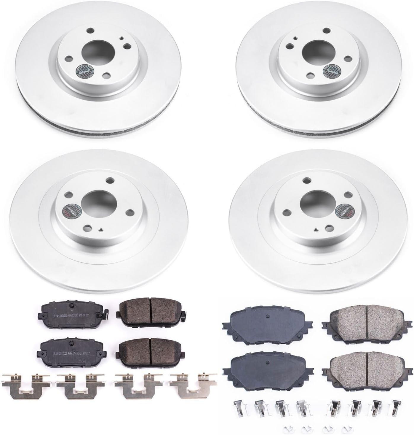 PowerStop Front and Rear Brake Kit for Fiat 124 Spider 2017-20 | Mazda MX-5 Miata 2016-24 - Fully-Coated Disc Rotors with Z17 Ceramic Brake Pads Replacement, CRK7359