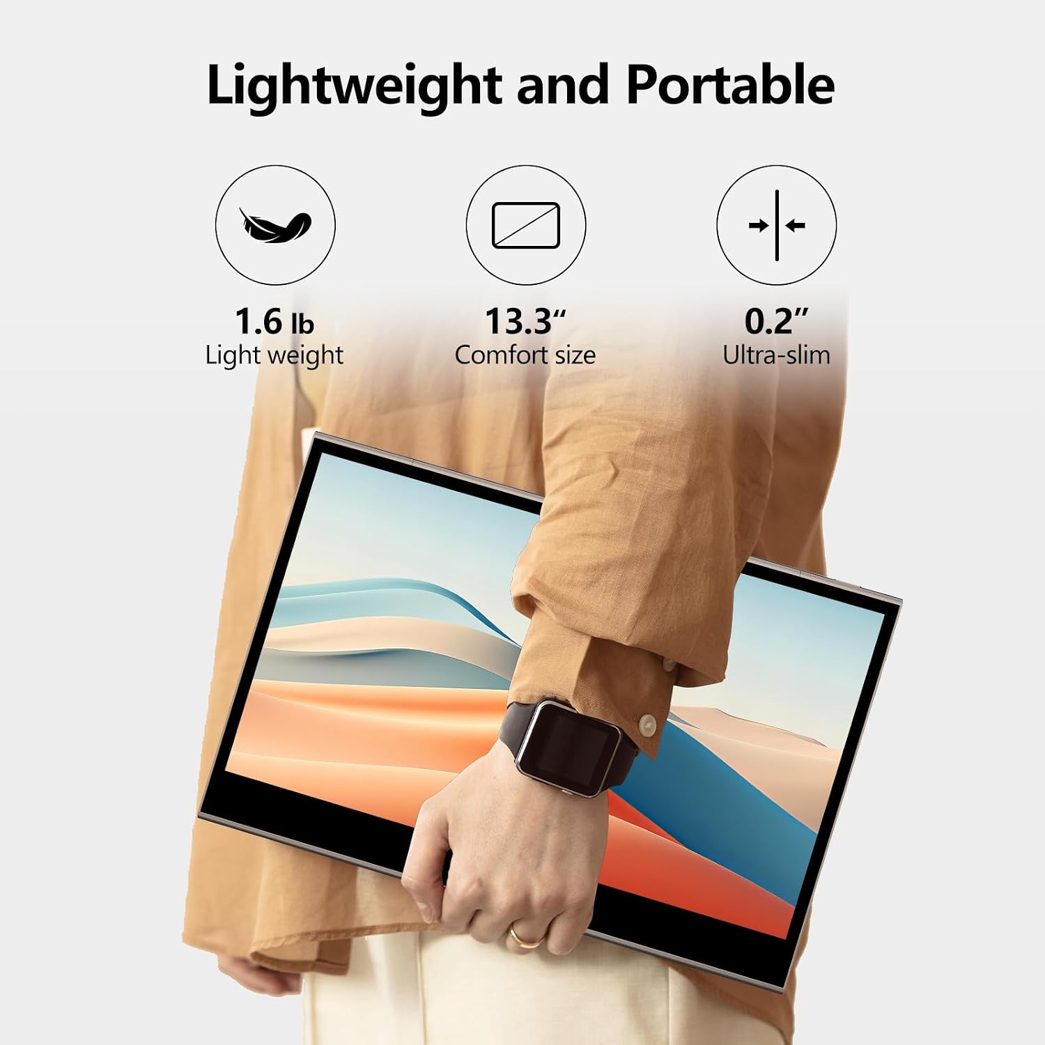 INNOCN 13.3 inch Portable Monitor Touchscreen 13Q1F | OLED | 1080P FHD | USB C, HDMI | with Battery | for Laptop, PC, Xbox, Mac, PS5, MacBook, Switch, Phone | Eye Care, Gaming, Speakers