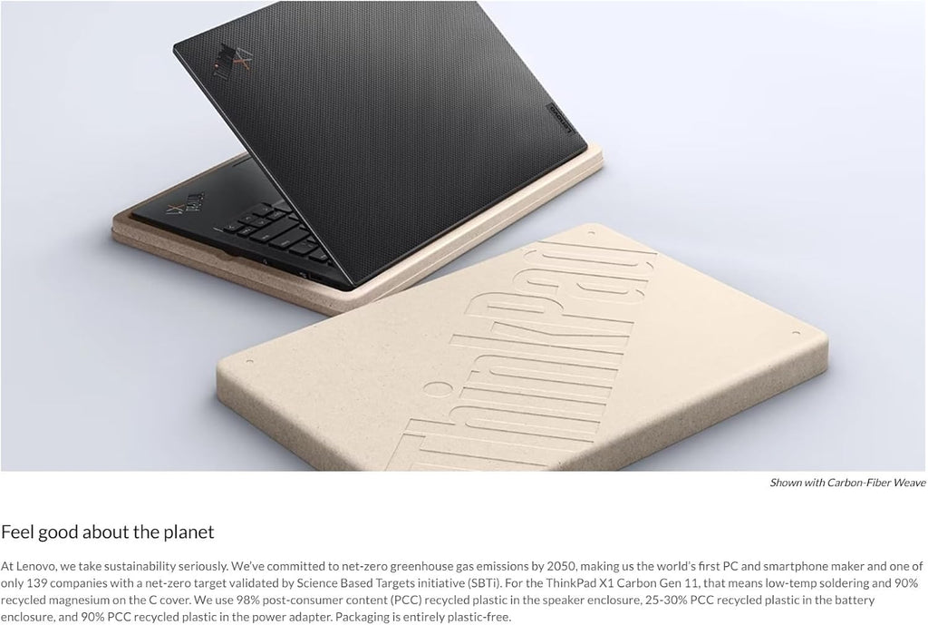 Lenovo Gen 11 ThinkPad X1 Carbon Laptop with Intel Core i7-1365U vPro Processor, 14' WUXGA 100% sRGB Non-Touch Display, 32GB LPDDR5 RAM, 1TB Gen4 Performance SSD, Thunderbolt, and Windows 11 Pro