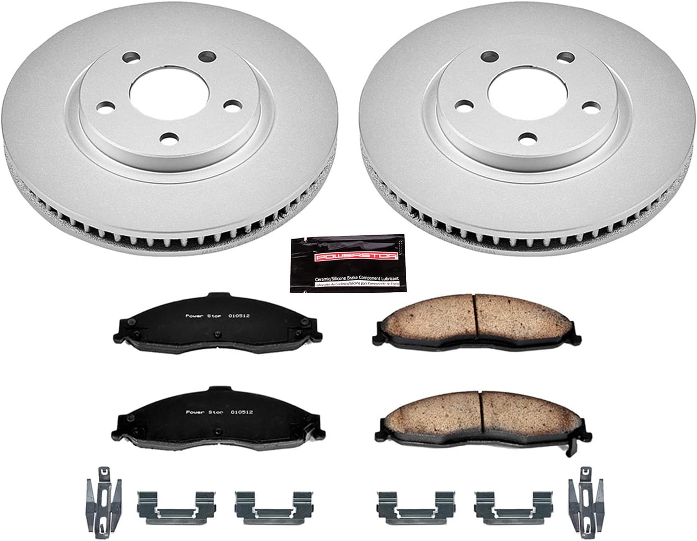 PowerStop Front Brake Kit for Chevrolet Camaro 1998-02 | Pontiac Firebird 1998-02 - Fully-Coated Disc Rotors with Z17 Ceramic Brake Pads Replacement, CRK1547