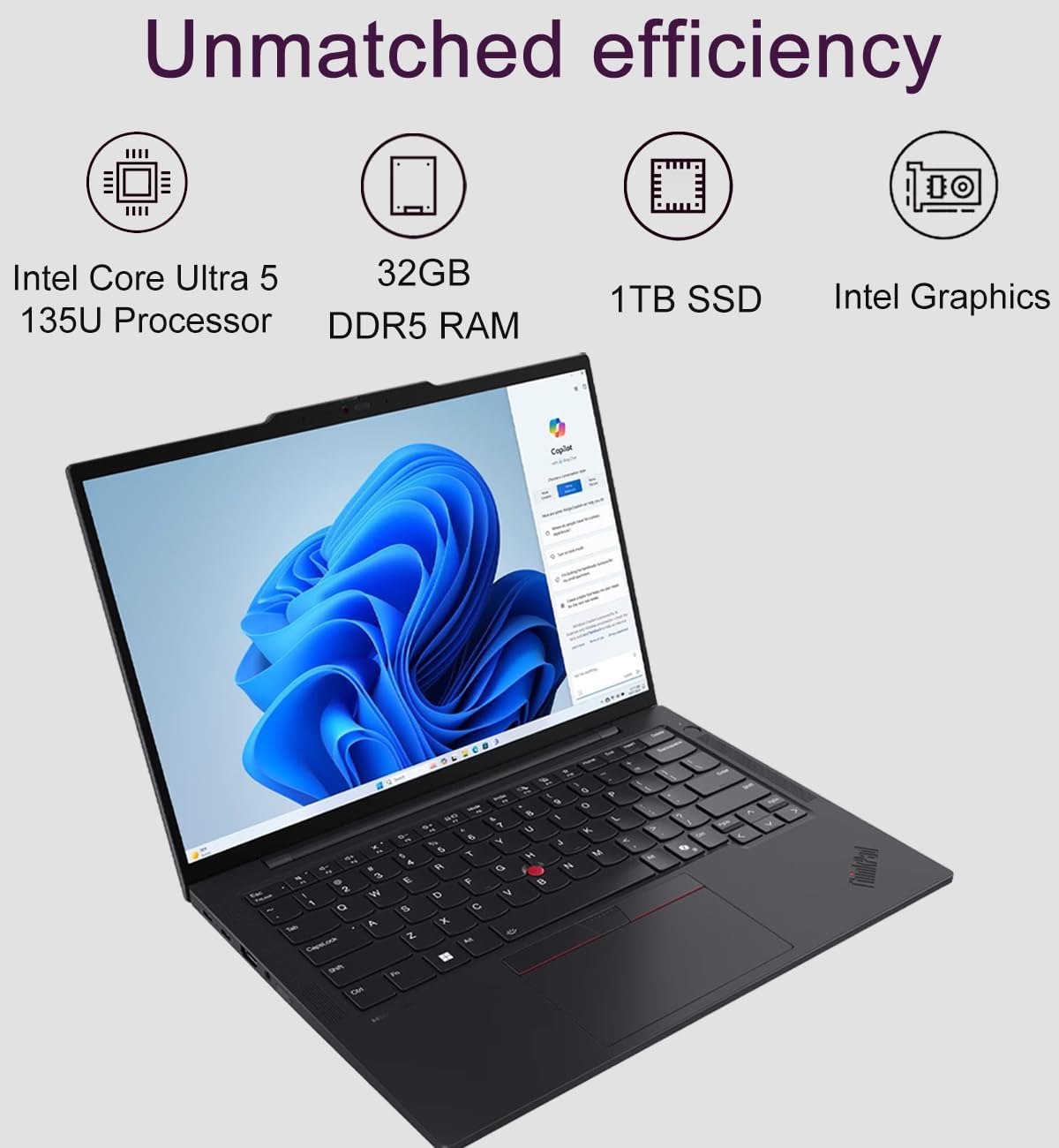 Lenovo ThinkPad T14s Gen 5 Business AI PC Laptop (14' FHD+, Intel 12-Core Ultra 5 135U (> i7-1355U), 32GB DDR5 RAM, 1TB SSD), 2x Thunderbolt 4, Fingerprint, Backlit, 5MP RGB IR Webcam, Win 11 Pro