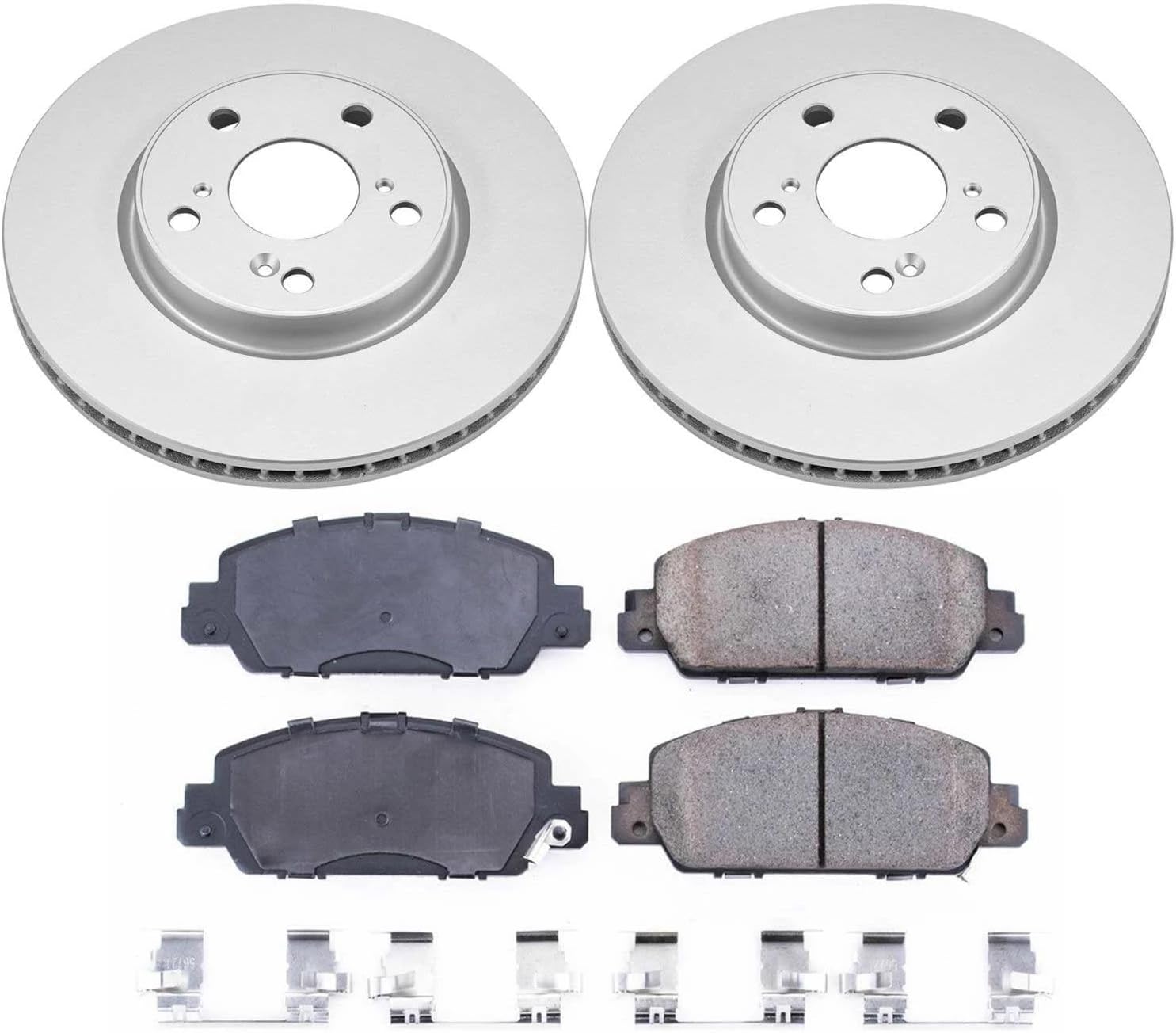 PowerStop Front Brake Kit for Honda Accord 2013-17 | Honda HR-V 2016-22 - Fully-Coated Disc Rotors with Z17 Ceramic Brake Pads Replacement, CRK6777