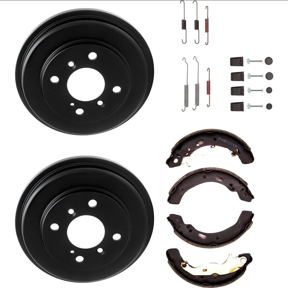 Rear Drum Brake Hardware Kit Drum Brake Shoe Compatible with Ford Fiesta 2011 2012 1.6L L4, fits Ford Fiesta 2013 1.6L L4 DOHC, fits Ford Fiesta 2013 1.6L L4 SOHC, fits Ford Figo 2016 2017 1.5L L4