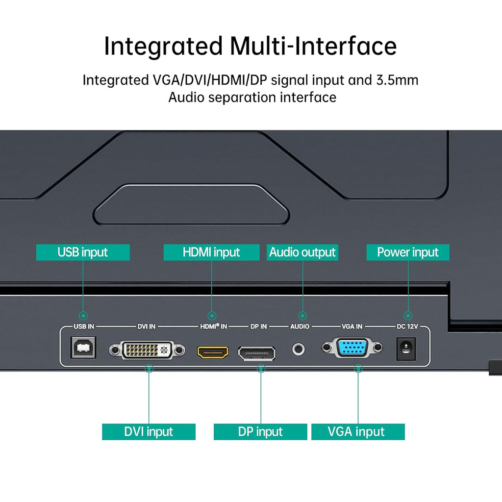 MT-VIKI Portable KVM Console (Crash Cart) 15.6' 4K LCD, HDMI/DP/VGA, Built-in Battery, for Server & Data Center Maintenance
