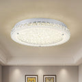 Crystal Ceiling Light Fixture LED Crystal Flush Mount Ceiling Light Dimmable LED Flush Mount Chandelier Light for Hallway, Bathroom, Laundry, Dining Room, Round, 4000K, 24W, 2640LM, 14'