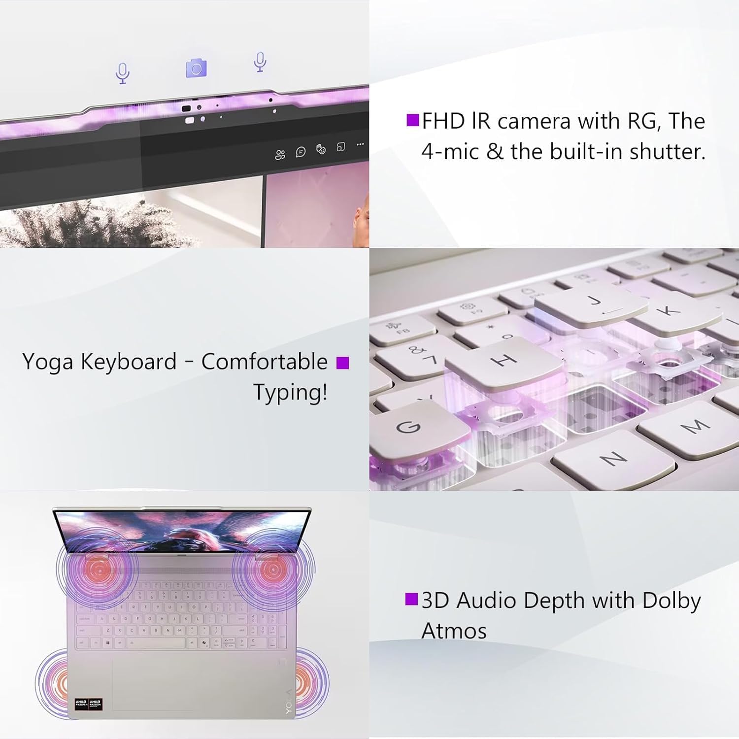 Lenovo Yoga 7 2-in-1 Copilot+ Laptop 16.0' Touch IPS WUXGA Display (AMD Ryzen AI 5 340 (Up to 50 Tops), 16GB LPDDR5X, 1TB SSD, Backlit KB, FP, WiFi 7, HD Webcam, Win 11 Pro) with DKZ USB Port Expander