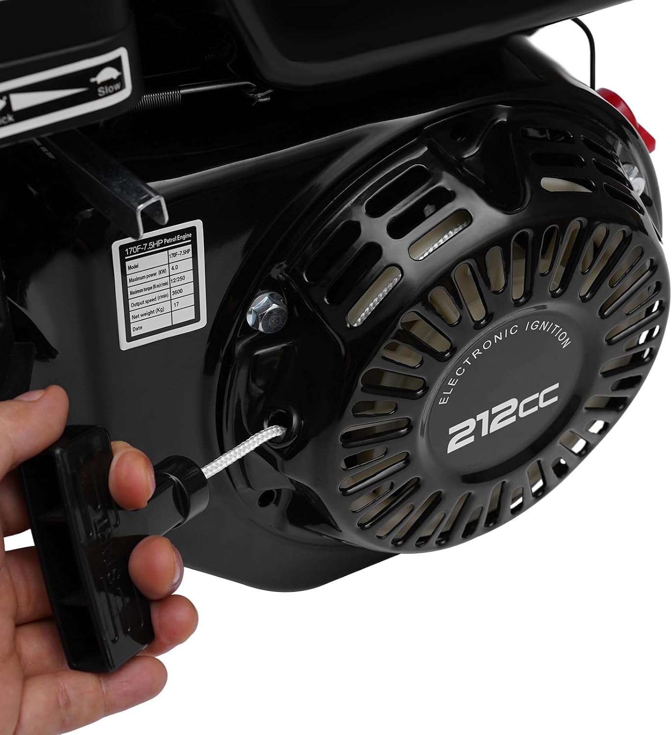 Gas Engine Replacement Fit for Honda GX160, Gas Engine 210cc 4 Stroke 7.5HP Gasoline Engine Pull Start Gas Motor Engine, Go Kart Log Splitter Mini Bike Lawn Mower Generator