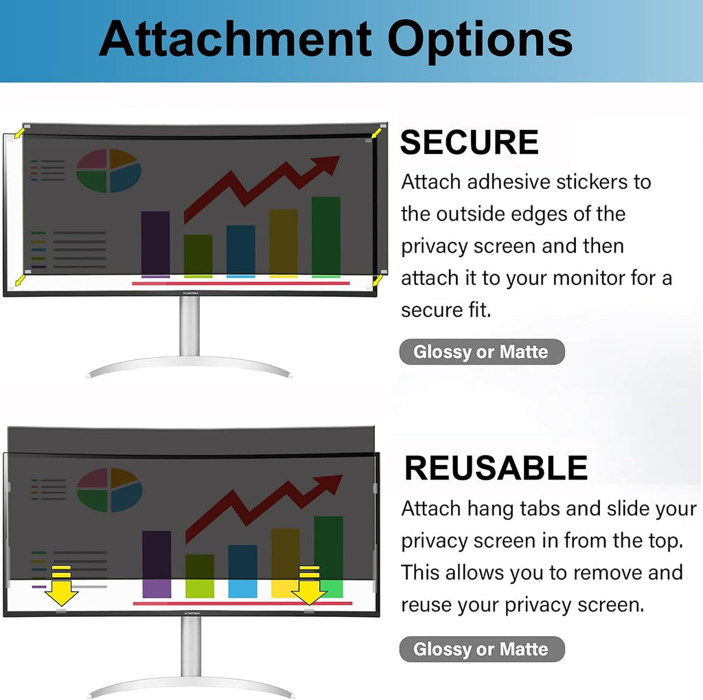 45 Inches Privacy Screen Filter for 21:9 Ultrawide Curved Monitor | Computer Privacy Shield | Anti Glare | Anti Blue Light Protector