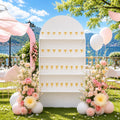 5.9 ft 4-Tier Champagne Wall Holder, Wedding Arch Backdrop Stand with Shelves,Party Display Arch for Ceremony Baby Shower Birthday Bridal Party Event Decoration