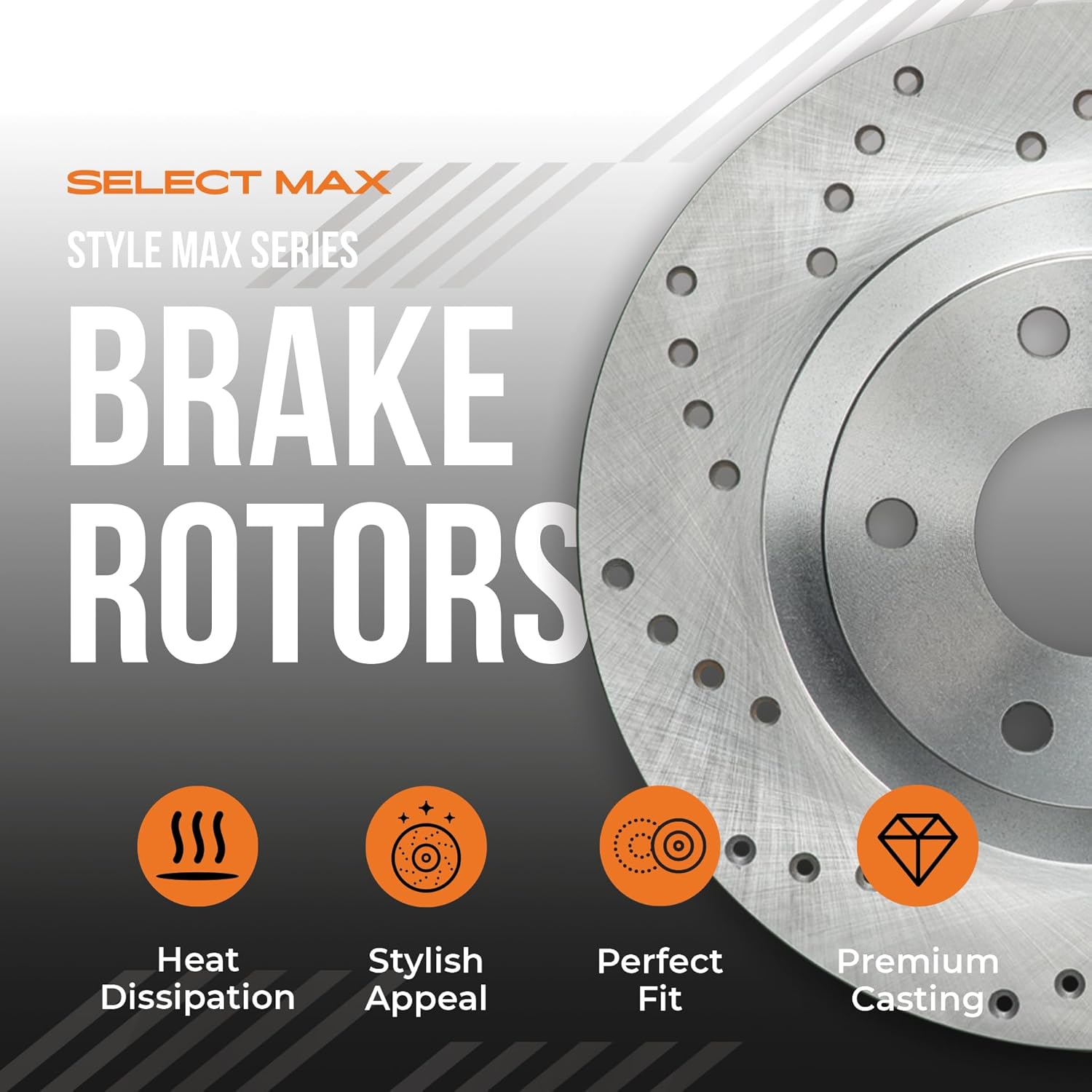 MAX Advanced Brakes - Brake Kit For 2007-2019 Chevrolet Silverado 1500, GMC Sierra 1500, Chevrolet Tahoe| Carbon Ceramic Brake and Rotor Kit Front and Rear| Cross-Drilled Brake Rotors