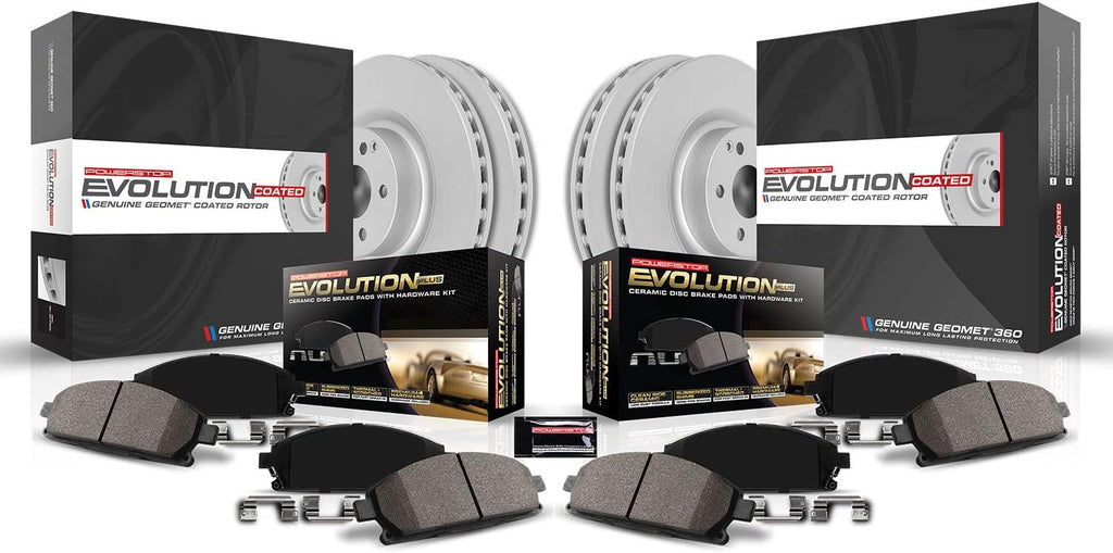 PowerStop Front and Rear Brake Kit for Mazda 3 2019-24 - Fully-Coated Disc Rotors with Z17 Ceramic Brake Pads Replacement, CRK8813