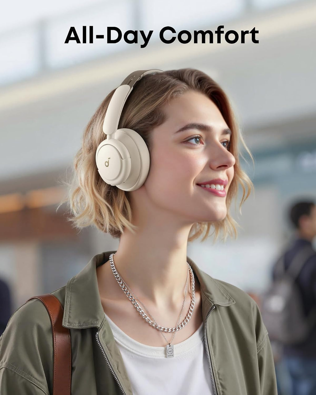 Soundcore Q30 by Anker, Hybrid Active Noise Cancelling Headphones, Multiple Modes, Hi-Res Audio, Custom EQ via App, 50H Playtime, Comfortable Fit, Bluetooth, Multipoint Connection.(Pink & White)