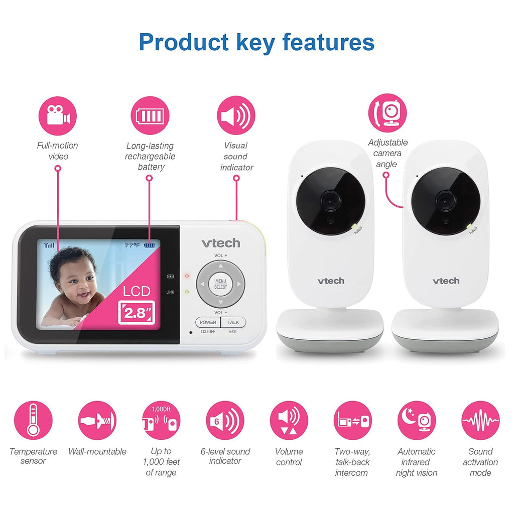 VTech VM819-2 Video Baby Monitor with Infantino Flip Advanced 4-in-1 Carrier