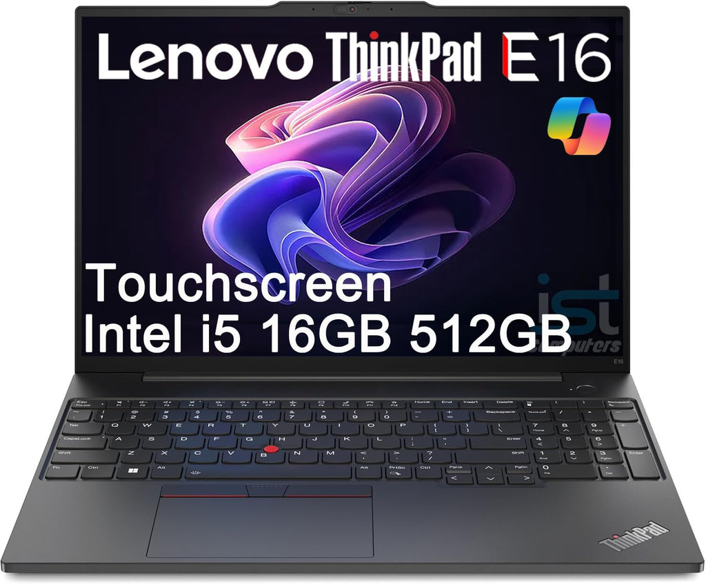 Lenovo ThinkPad E16 Business Laptop (16' FHD+ Touchscreen, Intel 10-Core i5-1335U, 16GB RAM, 512GB SSD), Fingerprint, Backlit Keyboard, FHD Webcam, Thunderbolt 4, Ethernet, Wi-Fi 6, Win 11 Pro, Black
