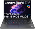 Lenovo ThinkPad E16 Business Laptop (16' FHD+ Touchscreen, Intel 10-Core i5-1335U, 16GB RAM, 512GB SSD), Fingerprint, Backlit Keyboard, FHD Webcam, Thunderbolt 4, Ethernet, Wi-Fi 6, Win 11 Pro, Black