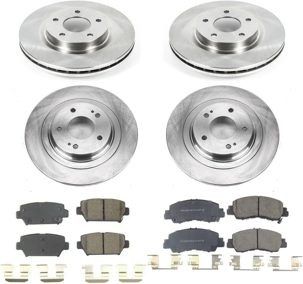 PowerStop Front and Rear Brake Kit for Mitsubishi Eclipse Cross 2018-20 - Z17 Ceramic Brake Pads & Disc Rotors Replacement, KOE8461