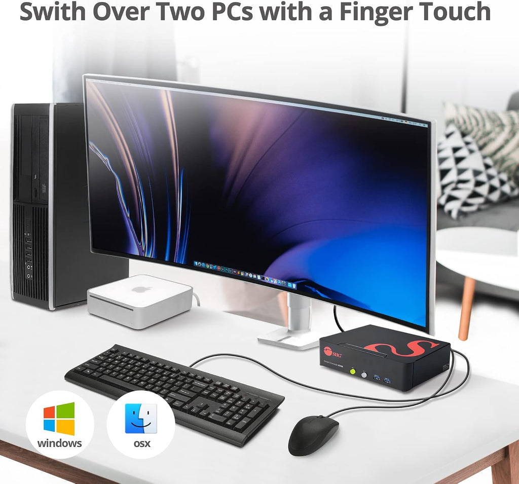 SIIG 2-Port DVI Dual-Link KVM Switch Smart Console with USB 3.0 Multi-Media (CE-DV0111-S1)