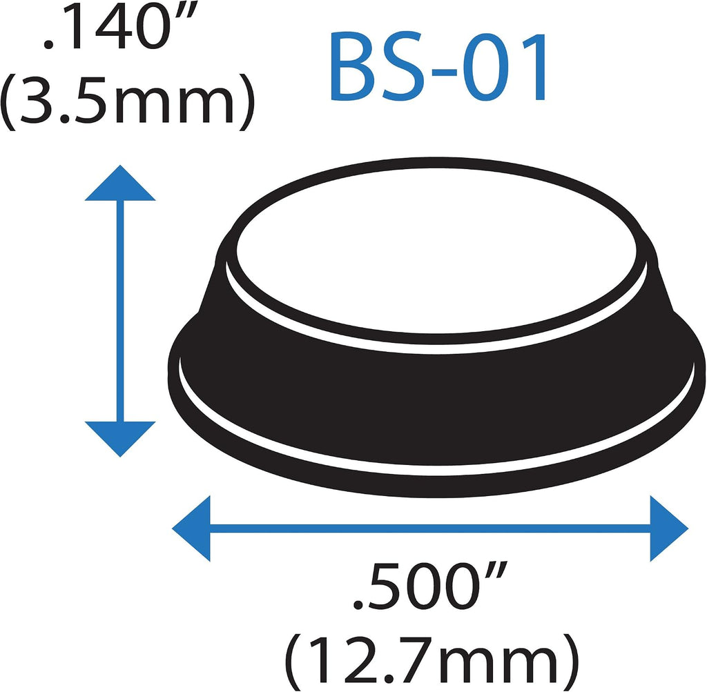 Bumper Specialties Self Adhesive Bumper Feet 0.500' x 0.140' (12.7mm x 3.5mm) Brown Cylindrical Polyurethane Pads for Surface Protection, 5,000 Pieces per Box, BS01