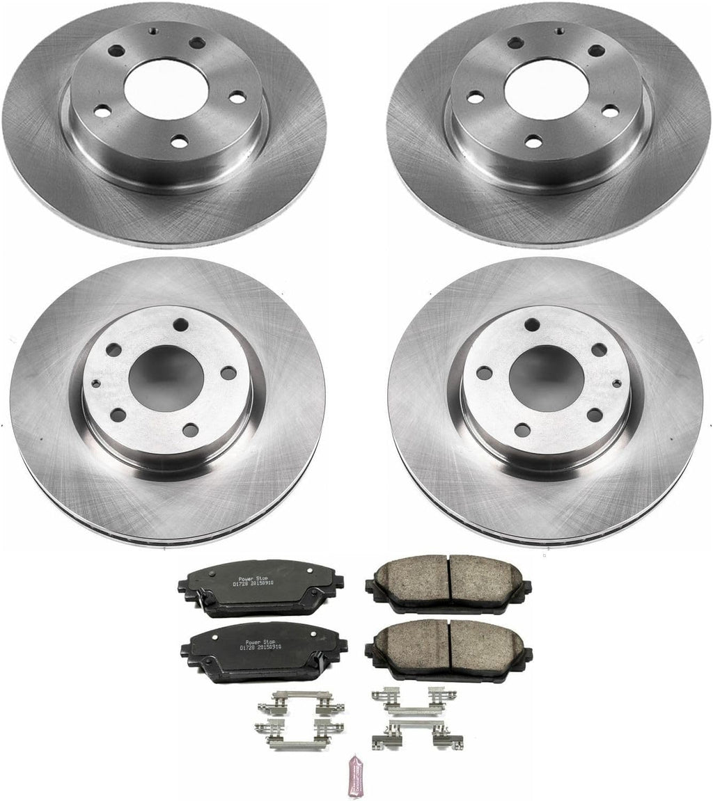 PowerStop Front and Rear Brake Kit for Mazda 3 2014-16 - Z17 Ceramic Brake Pads & Disc Rotors Replacement, KOE6970
