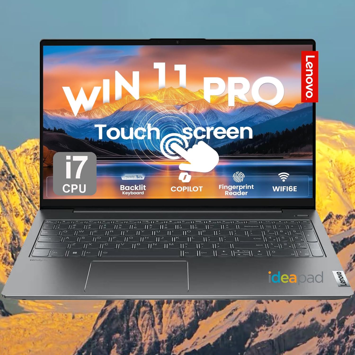Lenovo IdeaPad 15.6' FHD Touchscreen Laptop - Powerful 10-Core Intel i7 (Turbo Up to 4.7GHz), 16GB RAM, 1TB SSD, Backlit Keyboard, Fingerprint Reader, Wi-Fi 6, Windows 11 Pro (Renewed)