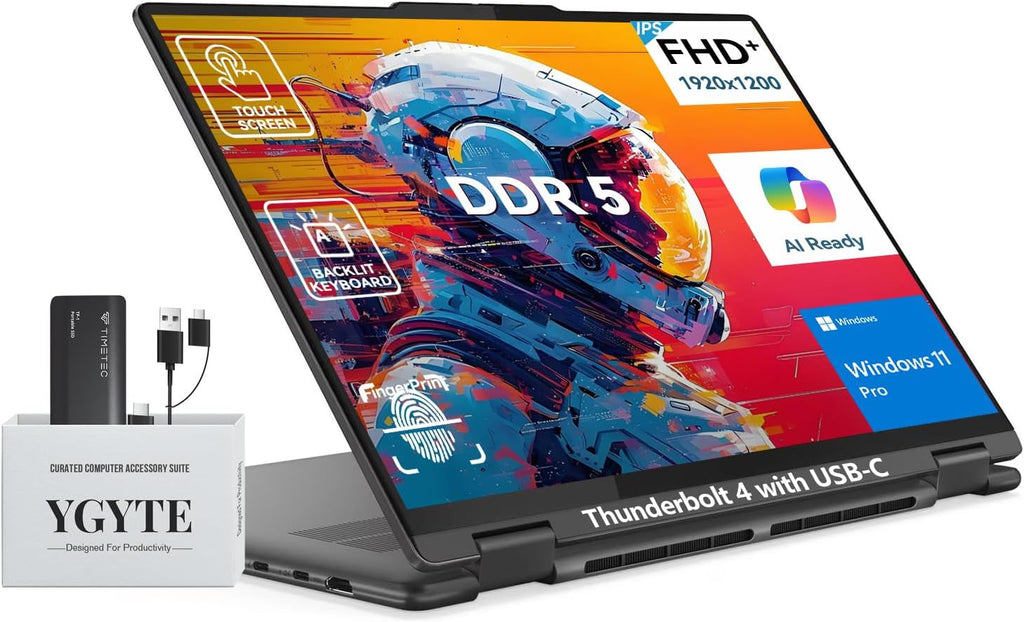 Lenovo Yoga 7i 2 in 1 Laptop Touchscreen, 16' FHD+ 360 Foldable Touch Screen Convertible, Intel Core Ultra 7, Windows 11 Laptop |Backlit |Fingerprint |YGYTEaccessory|16GB DDR5 RAM 512GB SSD+512GB PSSD