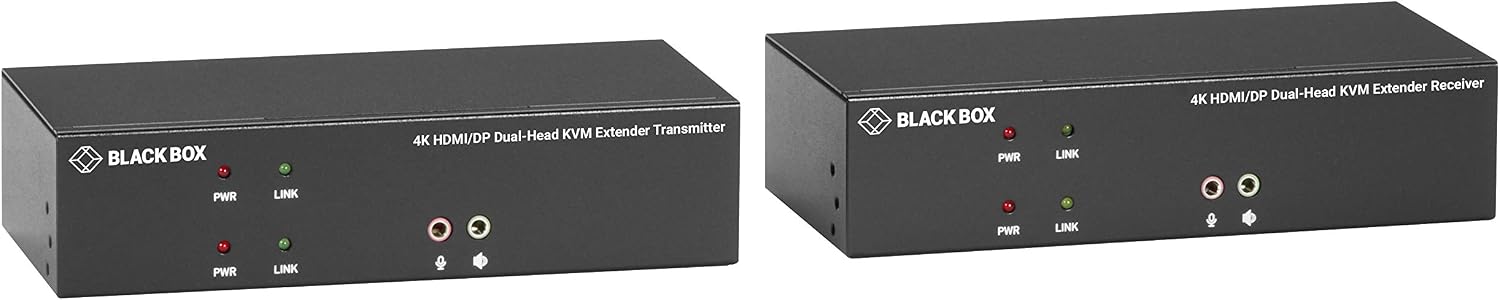 Black Box KVM Extender Over CATx - 4K, Dual-Head, HDMI/Displayport