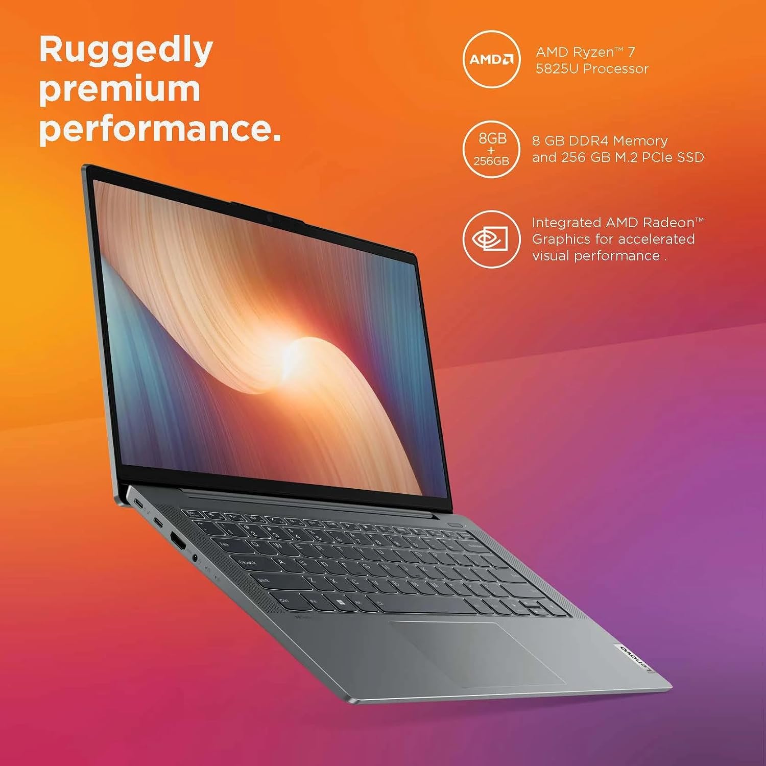 Lenovo IdeaPad 5 14 Inch Touchscreen Laptop | Backlit Keyboard, Fingerprint Reader | AMD Ryzen 7 5700U, 8-Core CPU | 8GB RAM, 512GB NVMe SSD | Windows 11 | Graphite Grey | WiFi-6 | HD 720p Webcam