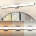 Modern LED Bathroom Vanity Light 48 inch 32W Dimmable 3CCT Bathroom Light Fixture Over Mirror Rectangle Bath Vanity Light Bar with Double Layer Acrylic Shade (Chrome)