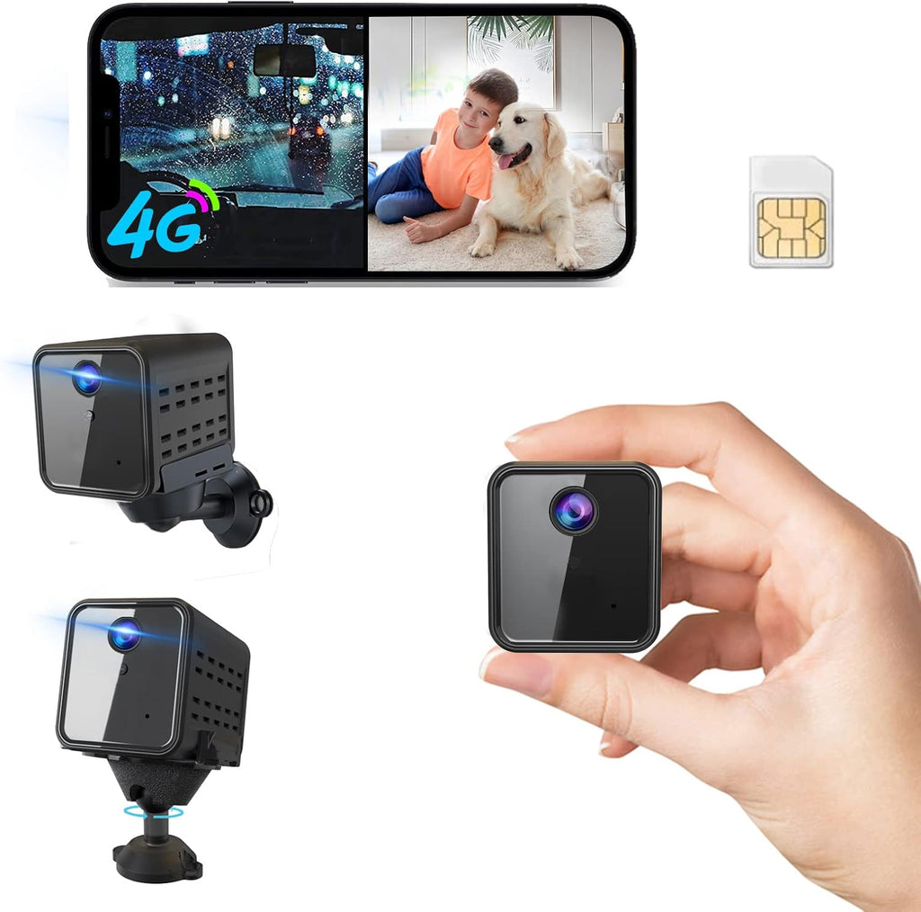 javiscam 4K Cellular Security Camera, No WiFi Camera SIM Card Included, Not Support WiFi, Radar Motion Sensor, FHD 4G Car Security Camera, 20-Day Standby Battery Life, Portable Cellular Camera