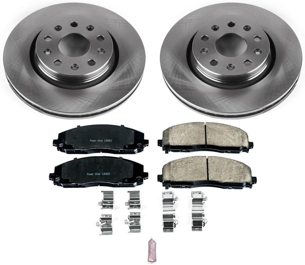 PowerStop Front Brake Kit for Jeep Gladiator 2020-23 | Jeep Wrangler 2018-22 - Z17 Ceramic Brake Pads & Disc Rotors Replacement, KOE7940